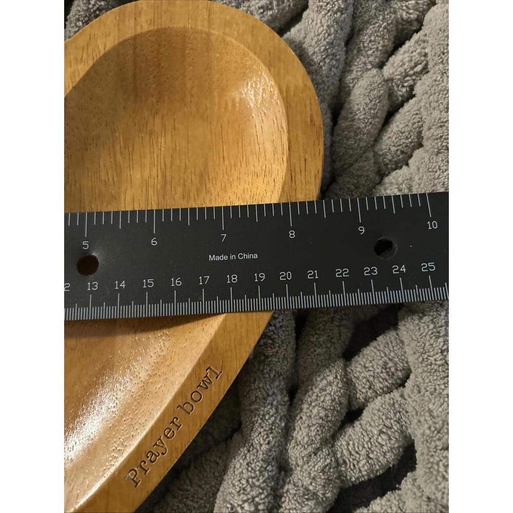 Handcrafted Wooden Heart Shaped Prayer Bowl  Beautiful Gift Religious 3 Crosses - Picture 8 of 9